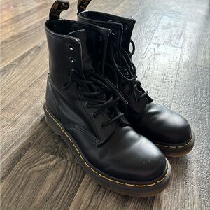 Dr. Martens Black Combat Boots with Air-Cushioned Sole